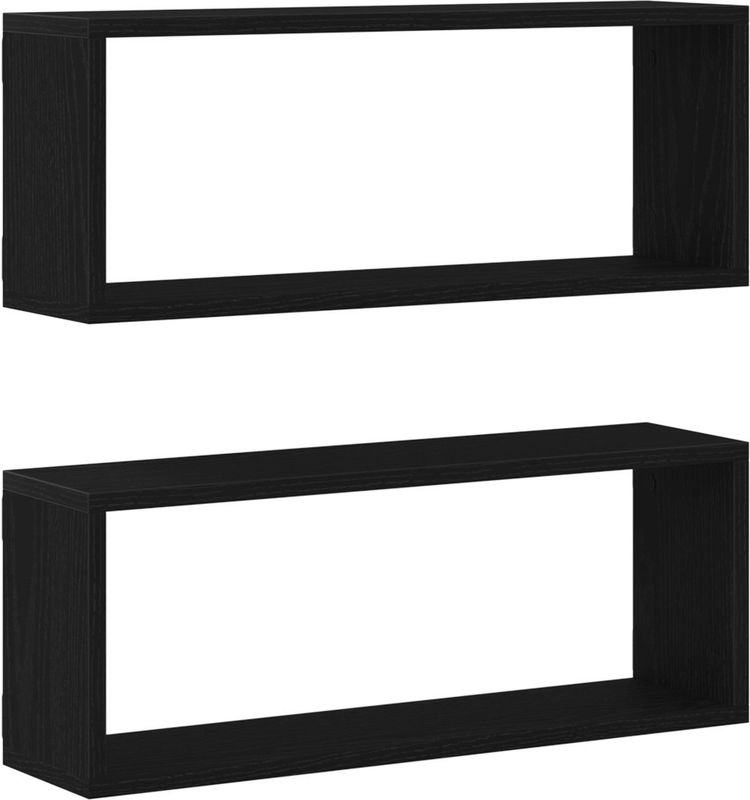 vidaXL Wandplanken - 2 Stuks - Zwart Eiken - Houtcomposiet