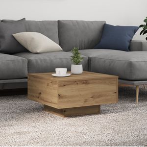 vidaXL - Salontafel - Eiken - Met LED-verlichting - 55x55x31 cm