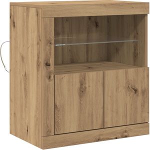 vidaXL - Dressoir - Artisanaal Eiken - LED-Verlichting