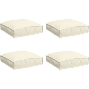 vidaXL - Palletkussens - Crème - Polyester - 40 x 40 x 8 cm