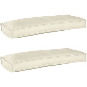 vidaXL Palletkussens 2 St - Crèmekleurig - Oxford Stof