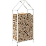 vidaXL - Brandhoutrek - 40x25x90 - cm - koudgewalst - staal - wit