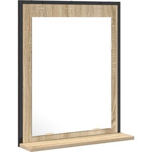 vidaXL - Badkamerspiegel - Eiken - Hout - Inclusief Plank