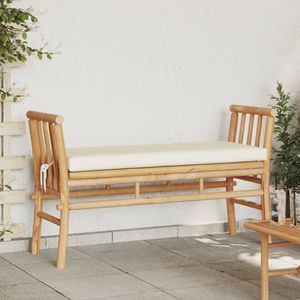 vidaXL - Tuinbank - Crème - Bamboe - 110 cm