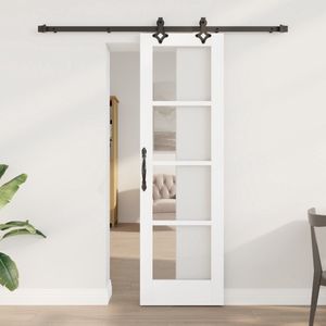 Set Schuifdeuren - Massief Hout - Glaspaneel - Modern Design