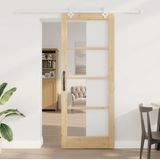 Schuifdeuren Set - Natuurlijk Hout - Modern Ontwerp - Inclusief Hardware