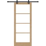 Massief Grenenhout - Schuifdeur - Zwart Accenten - Matte Afwerking