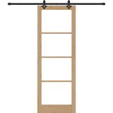 Massief Hout - Schuifdeur - Natuurlijk Hout - Zwarte Accenten - Duurzaam