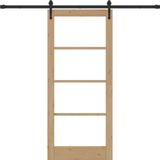 vidaXL - Schuifdeur - Houtkleur - Zwarte Rail - Duurzaam en Stijlvol