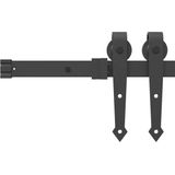 vidaXL - Schuifdeur - Houtkleur - Zwarte Rail - Duurzaam en Stijlvol