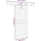 Massief Grenenhouten Schuifdeur - Natuurlijk Hout - Robuuste Stalen Rails