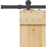 Massief Grenenhouten Schuifdeur - Natuurlijk Hout - Robuuste Stalen Rails