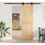 Massief Grenenhouten Schuifdeur - Rustieke Uitstraling - Stevige Staalrails - Ruimtebesparend Ontwerp