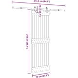 Massief Grenenhouten Schuifdeur - Rustieke Uitstraling - Stevige Staalrails - Ruimtebesparend Ontwerp