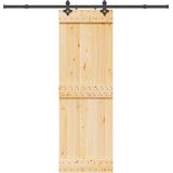 Massief Grenenhouten Schuifdeur - Rustieke Uitstraling - Stevige Staalrails - Ruimtebesparend Ontwerp