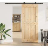 Massief Grenenhouten Schuifdeur - Staal - Ruimtebesparend Ontwerp
