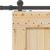 Massief Grenenhouten Schuifdeur - Staal - Ruimtebesparend Ontwerp