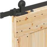 Massief Grenenhouten Schuifdeur - Staal - Ruimtebesparend Ontwerp