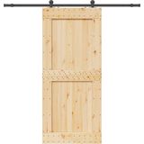 Massief Grenenhouten Schuifdeur - Staal - Ruimtebesparend Ontwerp