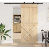 vidaXL - Schuifdeur - Massief Grenenhout - 100x210 cm