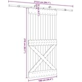 vidaXL - Schuifdeur - Massief Grenenhout - 100x210 cm