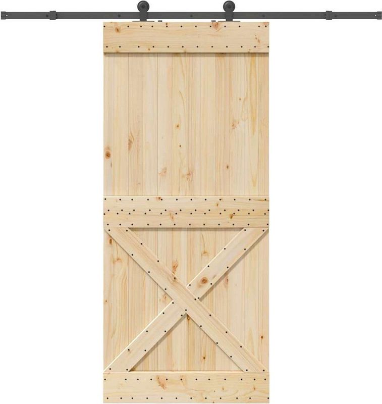 vidaXL - Schuifdeur - Massief Grenenhout - 100x210 cm