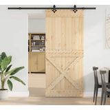 Massief Grenenhouten Schuifdeur - Staal - Ruimtebesparend Ontwerp