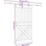 Massief Grenenhouten Schuifdeur - Staal - Ruimtebesparend Ontwerp