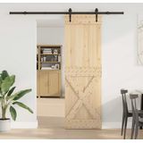 Massief Grenenhouten Schuifdeur - Staal - Ruimtebesparend Ontwerp