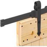 Massief Grenenhouten Schuifdeur - Staal - Ruimtebesparend Ontwerp