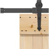 Massief Grenenhouten Schuifdeur - Staal - Ruimtebesparend Ontwerp