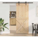 Massief Grenenhouten Schuifdeur - Robuust - Stevige Schuifrails - Ruimtebesparend Ontwerp