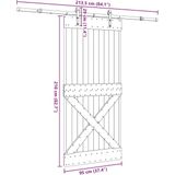 Massief Grenenhouten Schuifdeur - Robuust - Stevige Schuifrails - Ruimtebesparend Ontwerp