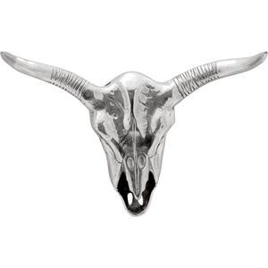 vidaXL - Stierenschedel - Wanddecoratie - Zilverkleur - Aluminium