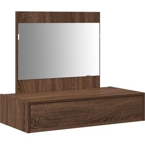 vidaXL Wandkaptafel - Bruin - Eiken - Wandmontage - Inclusief Spiegel