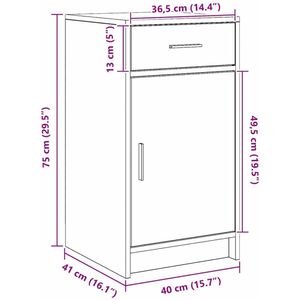 vidaXL - Kaptafel - met - lade - 2 - pcs - Bruin - 40 - x - 41 - x - 75 - cm - Bewerkt - hout