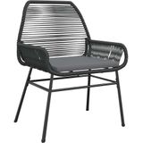vidaXL 5-delige Tuinset met kussens poly rattan glas zwart