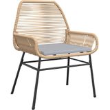 vidaXL 7-delige Tuinset met kussens poly rattan glas bruin