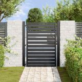 Gartentor Abschließbar Schwarz 100x100 cm Aluminium Vidaxl