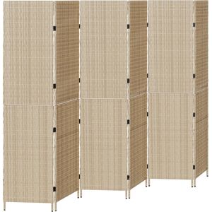 vidaXL - Kamerscherm - 6 Panelen - Inklapbaar - Beige - Poly Rattan
