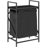 vidaXL Wasmand - 1 Vak - Zwart - Eikenkleurig