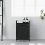 vidaXL Wasmand - 1 Vak - Zwart - Eikenkleurig