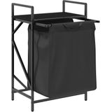 vidaXL Wasmand - 1 Vak - Zwart - Eikenkleurig