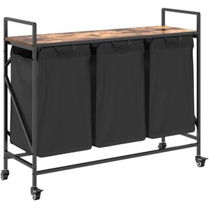 Wasmand - Elegant Living - Bamboe - Twee waszakken - Wit