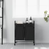 Wasmand - Uittrekbare Zakken - Wielen - Duurzaam Hout