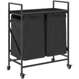 Wasmand - Uittrekbare Zakken - Wielen - Duurzaam Hout