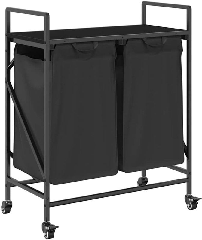 Wasmand - Uittrekbare Zakken - Wielen - Duurzaam Hout