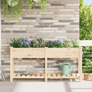HRB Vintage plantenbak, vierkant, van echt hout, hoogwaardige houten bloemenstandaard met kunststof binnenbak voor binnen en buiten, uniek design, antraciet, inhoud 11,5 l