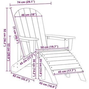 vidaXL - Adirondack Stoelen Set - Marineblauw - HDPE - 2-delig