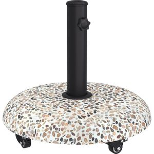 vidaXL - Parasolvoet - Multikleur, - Zwart - 45 - x - 45 - x - 40 - cm - Beton, - Metaal